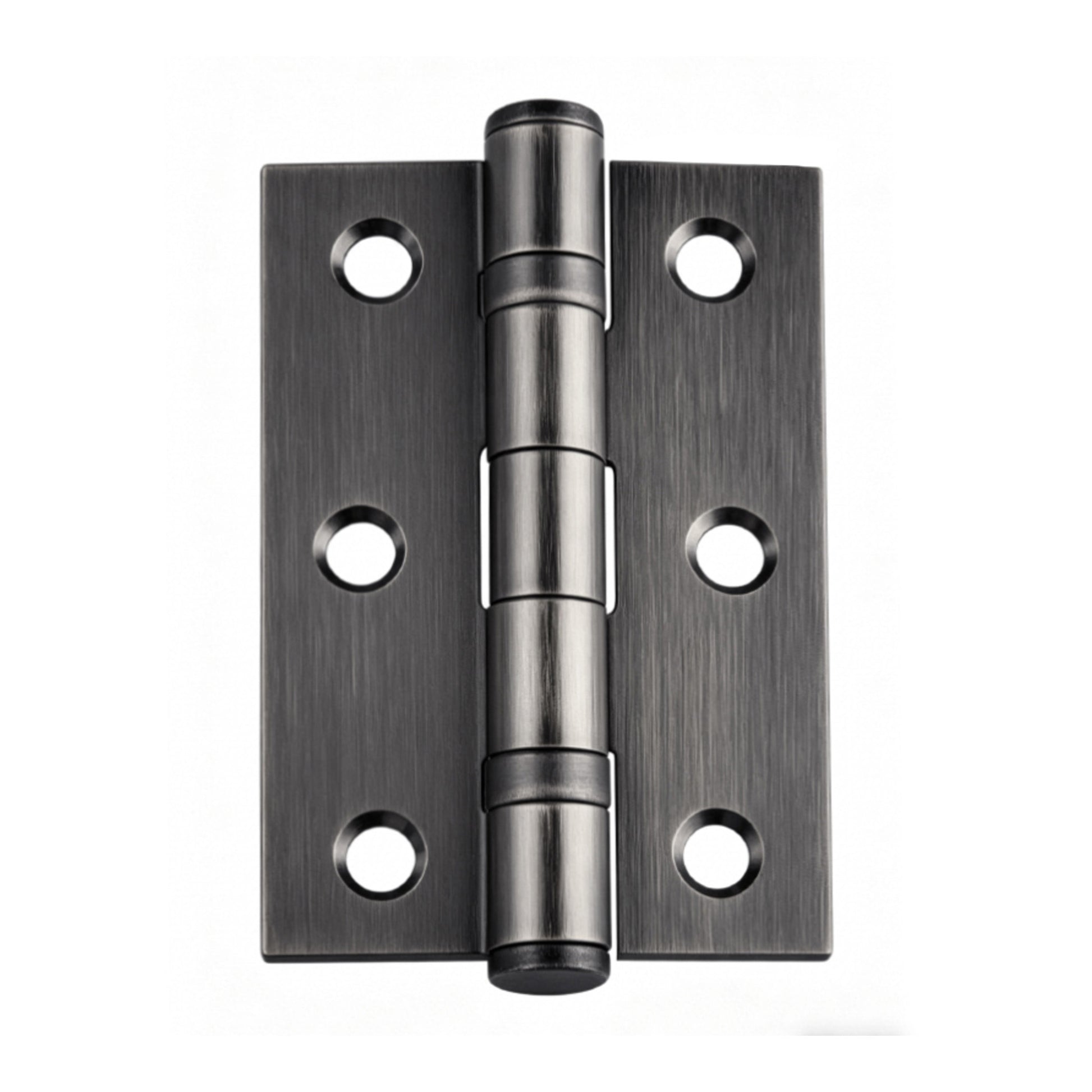 A Matt Satin Brass 3.5" (90mm) Slimline Ball Bearing Hinge on a white background.