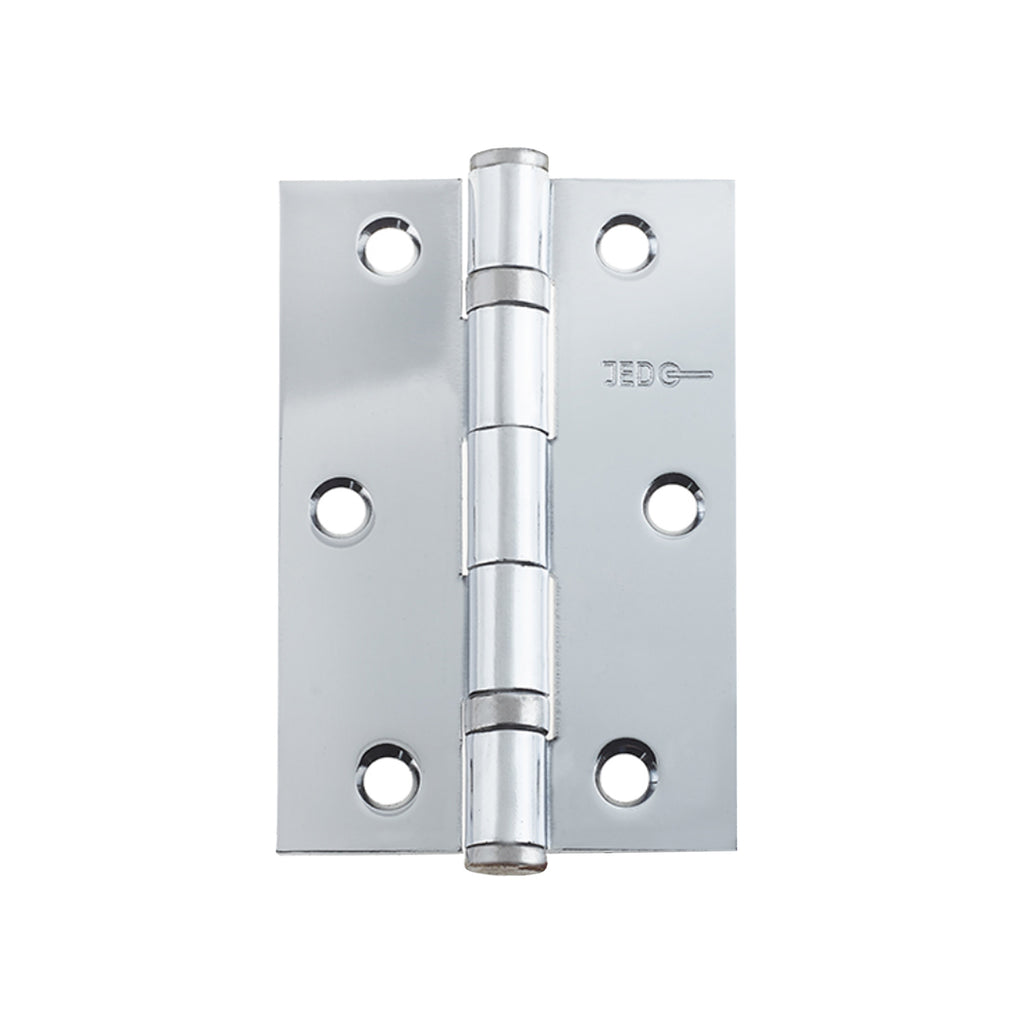 Polished Chrome 3.5" (90mm) Slimline Ball Bearing Hinge on a white background
