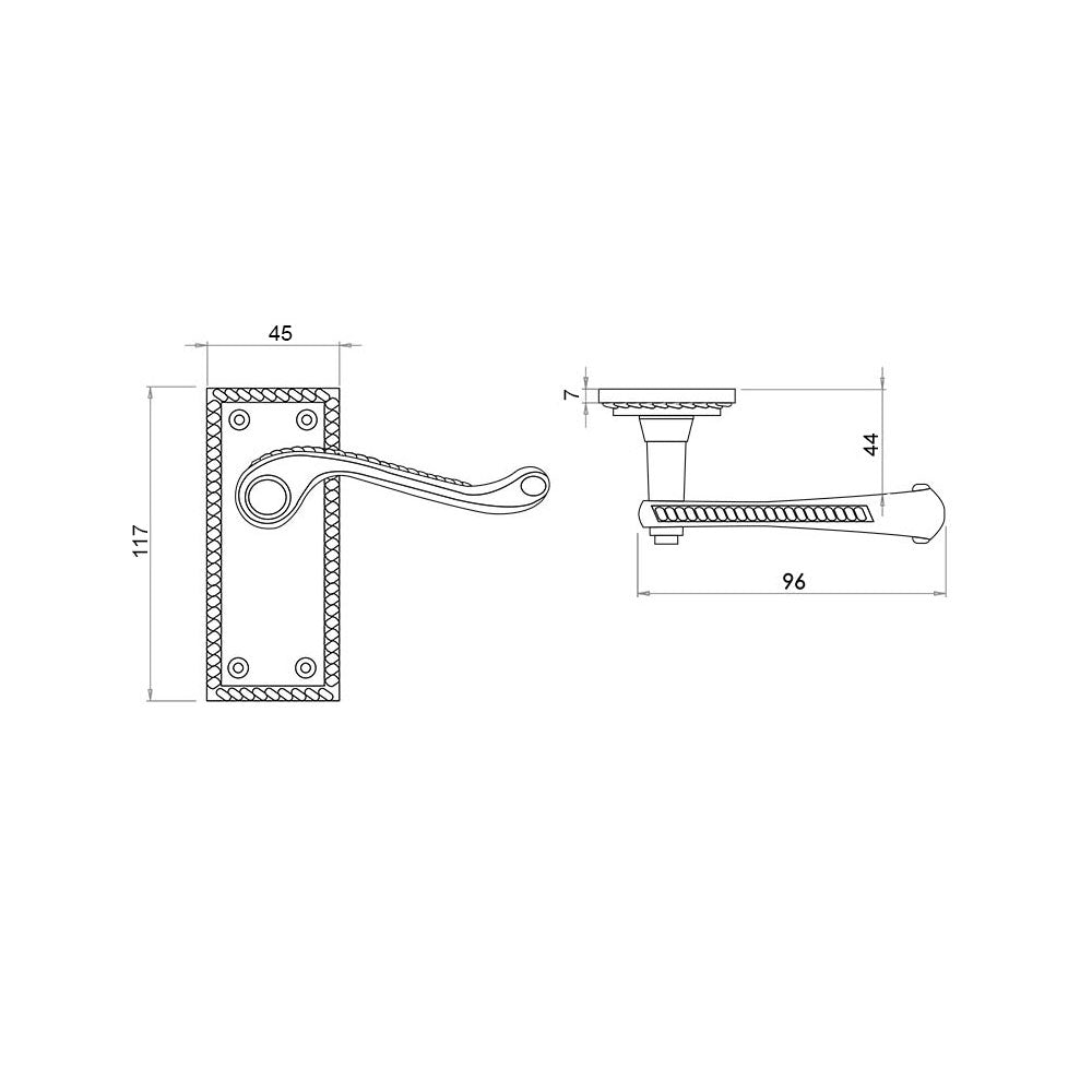 Contract Georgian Brass Scroll Backplate Handle