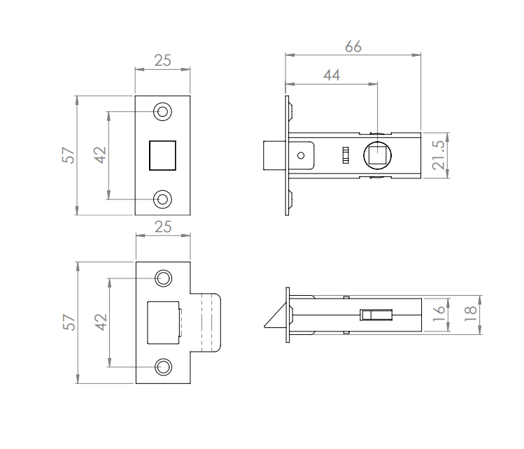 Electro Brassed Tubular Latch