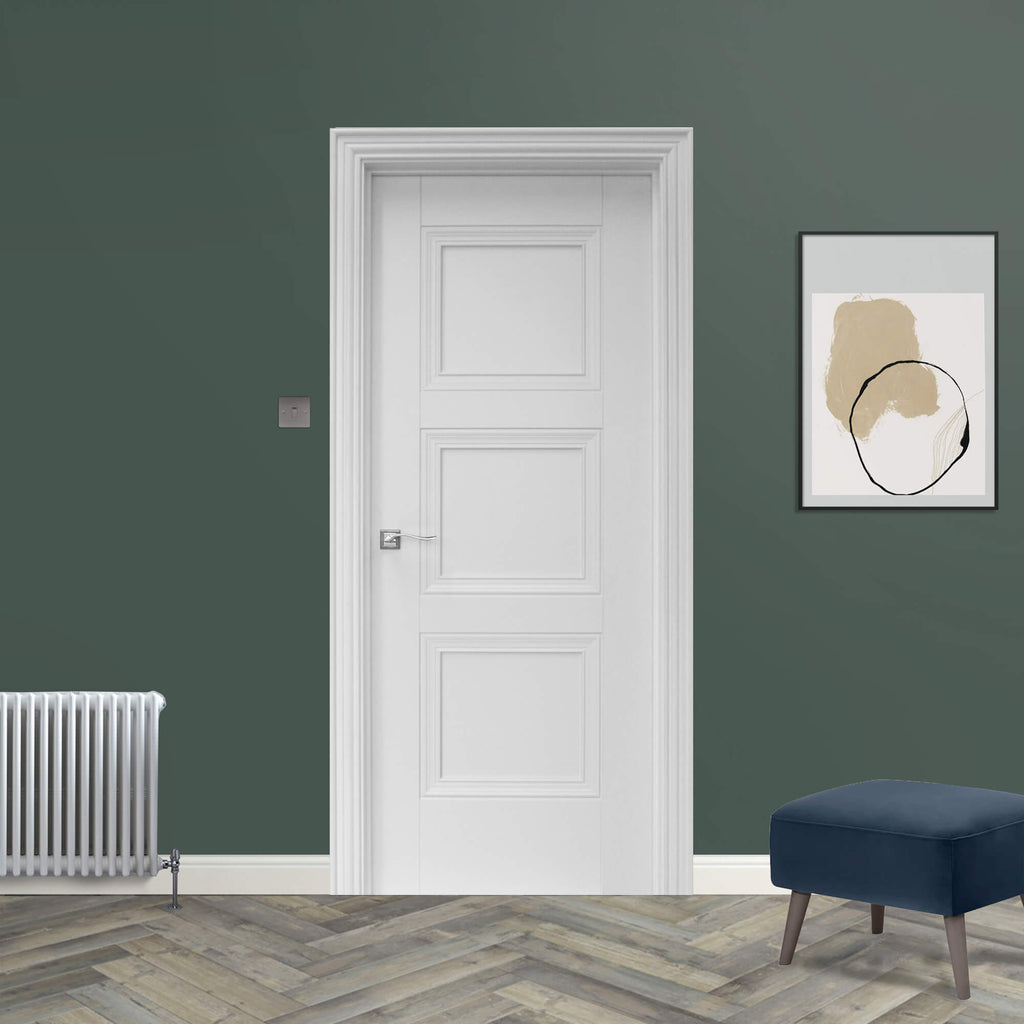 An Amsterdam White Primed Door in a home interior setting