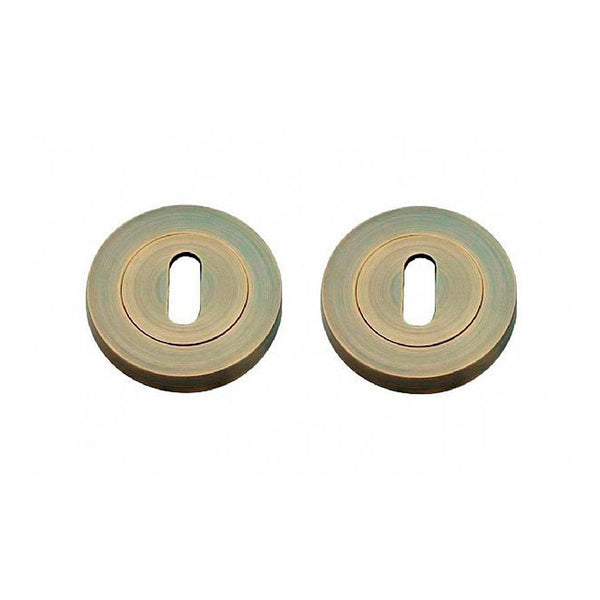 Antique Brass Round Escutcheon Set