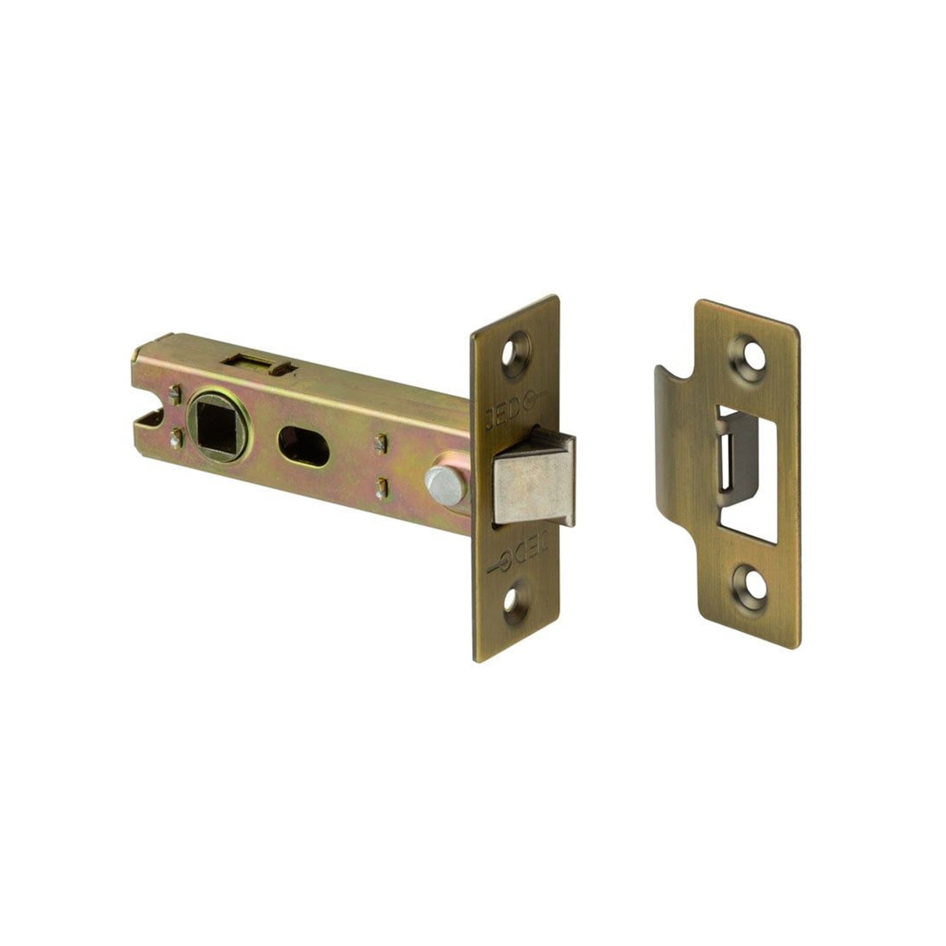 Antique Brass Tubular Latch on a white background.