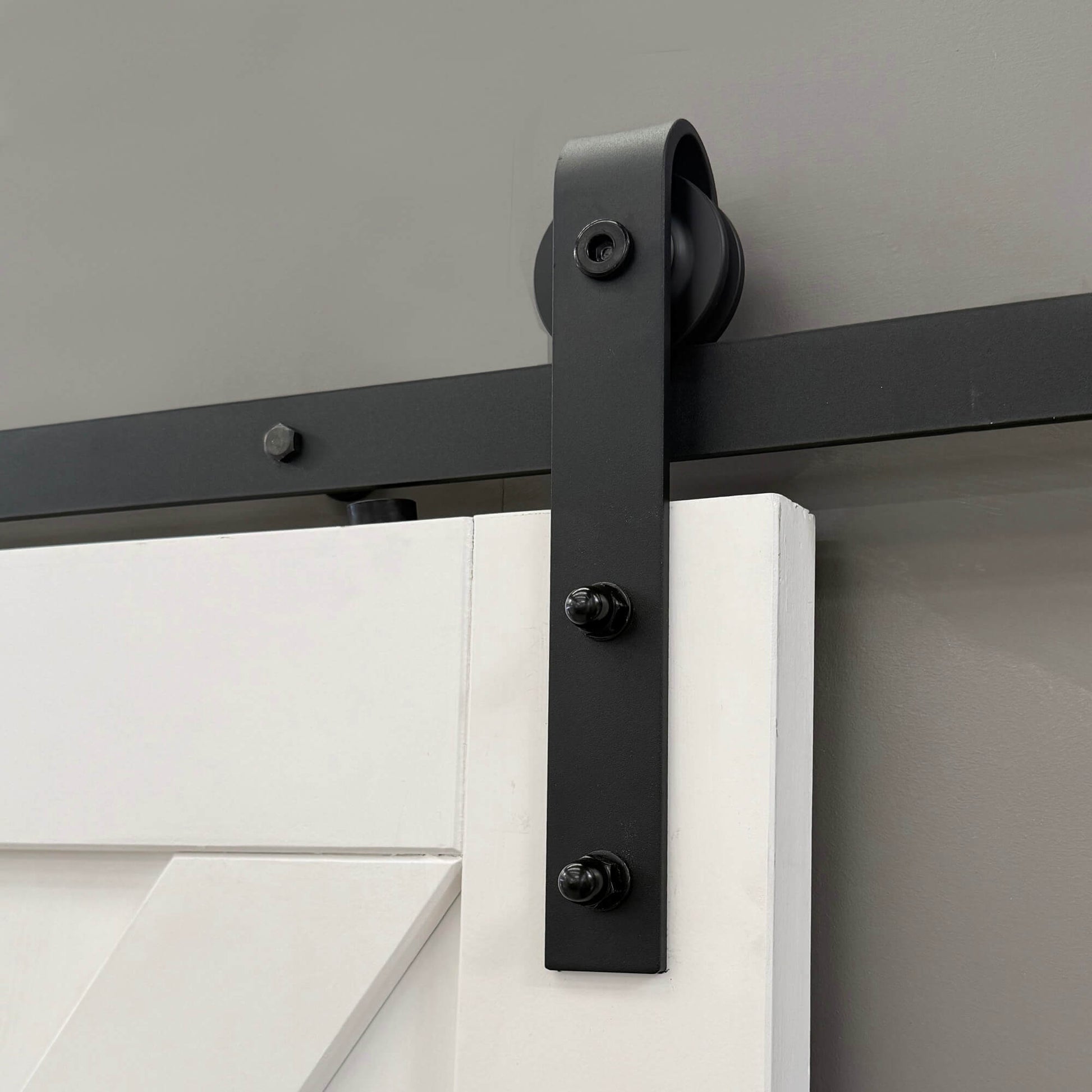 Close-up of the Black Barn Door Track