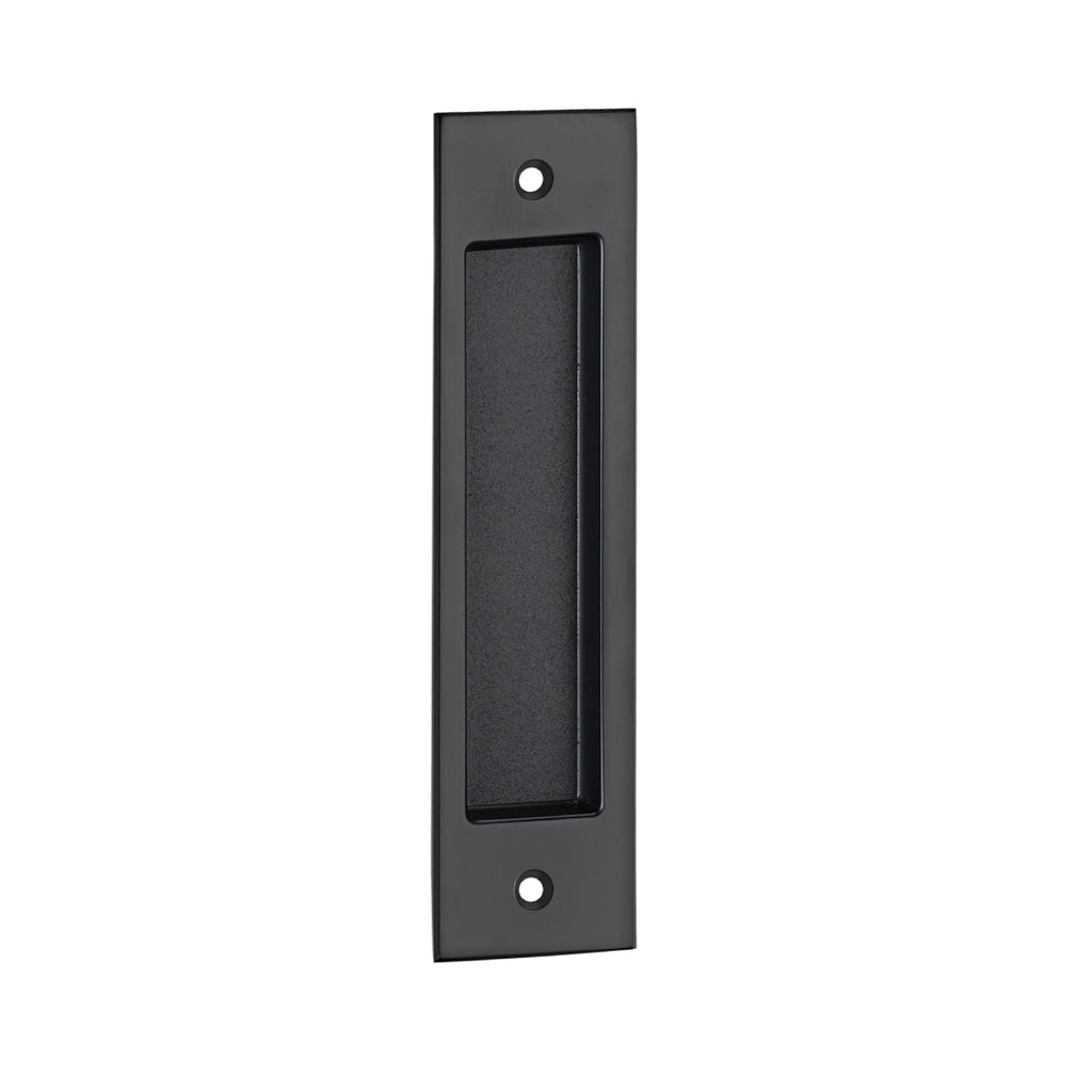 Black Designer 7" Flush Pull Handle on a white background