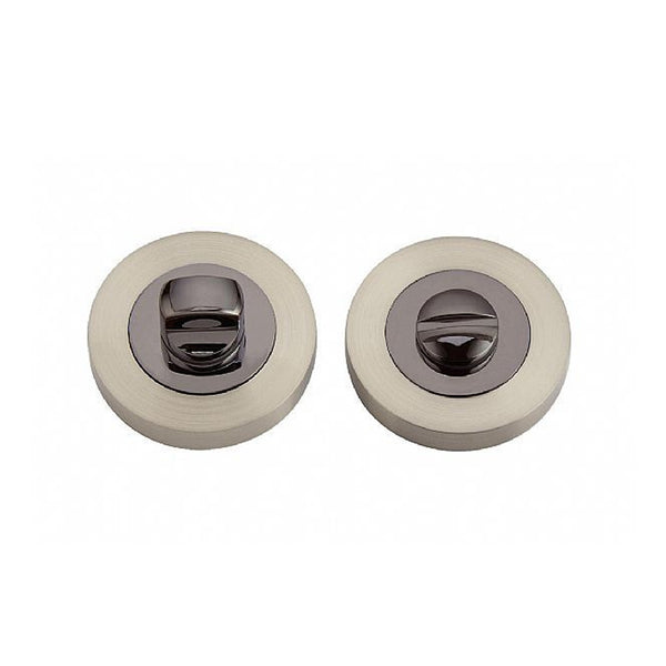 Black Nickel & Nickel Brushed WC Round Thumbturn Set