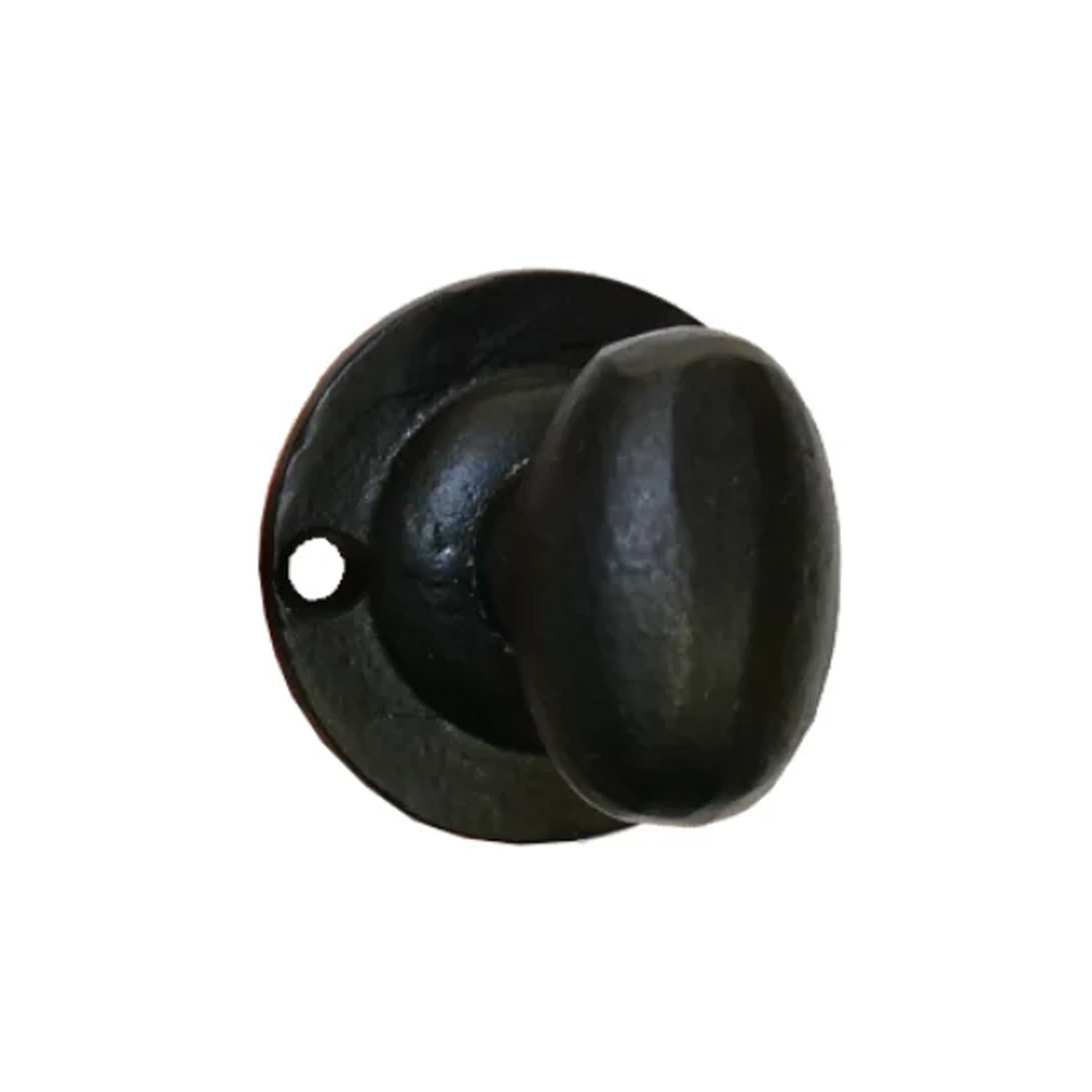 A Black Rack Bolt knob on a white background