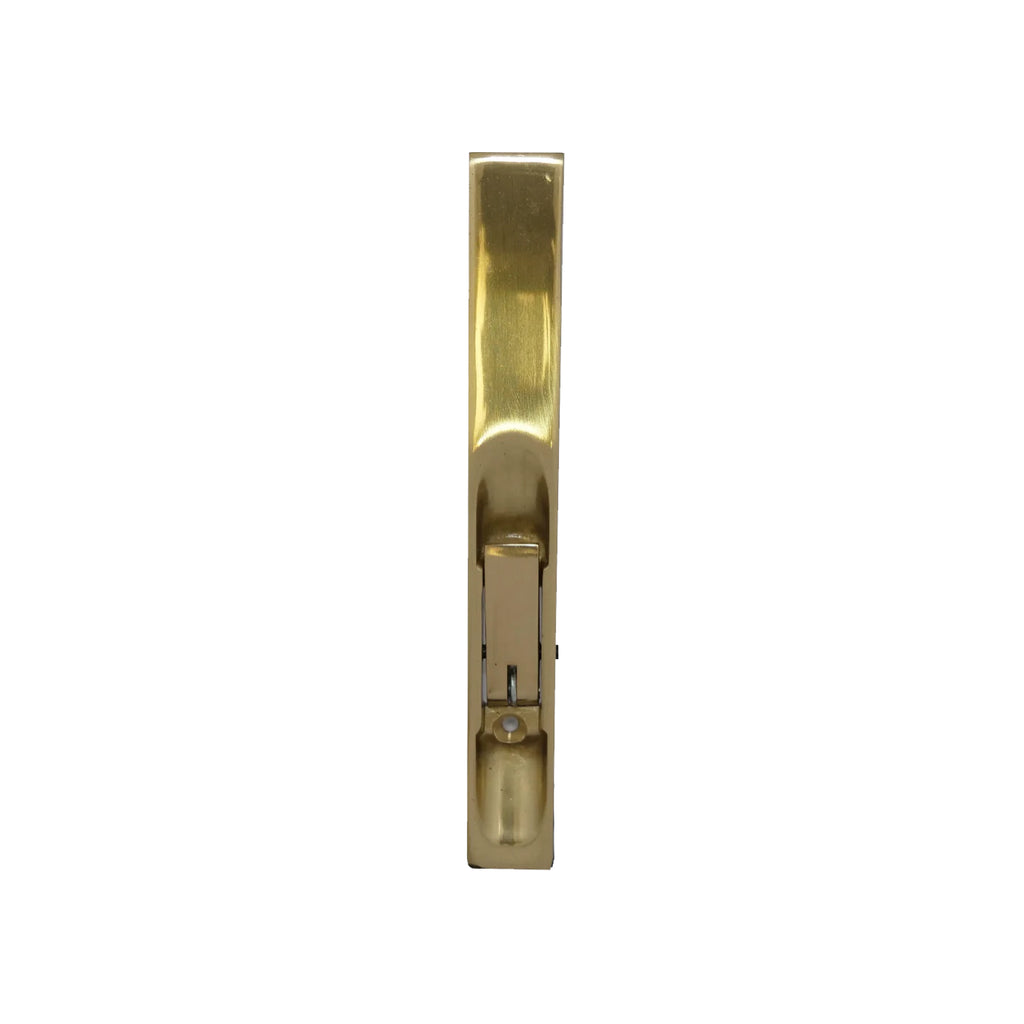 A Brass 6" Flush Bolt on a white background