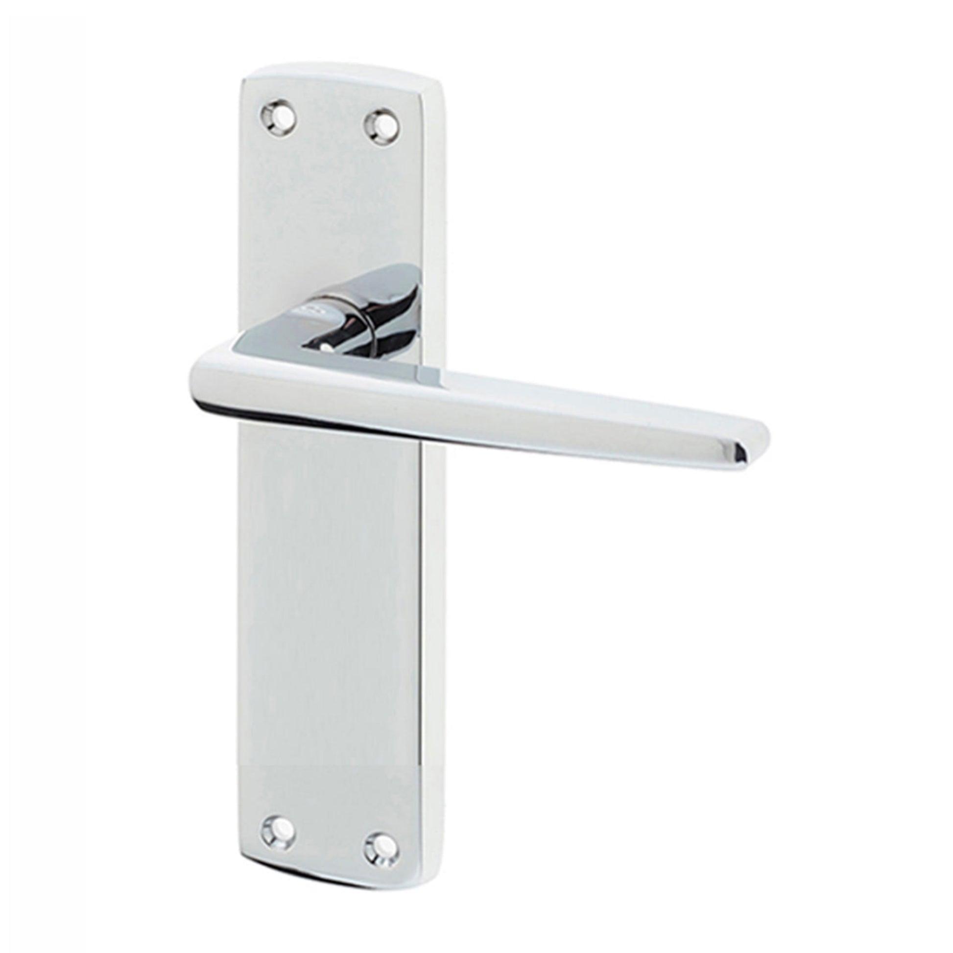 Bray Polished Chrome Latch Backplate Handle on a white background