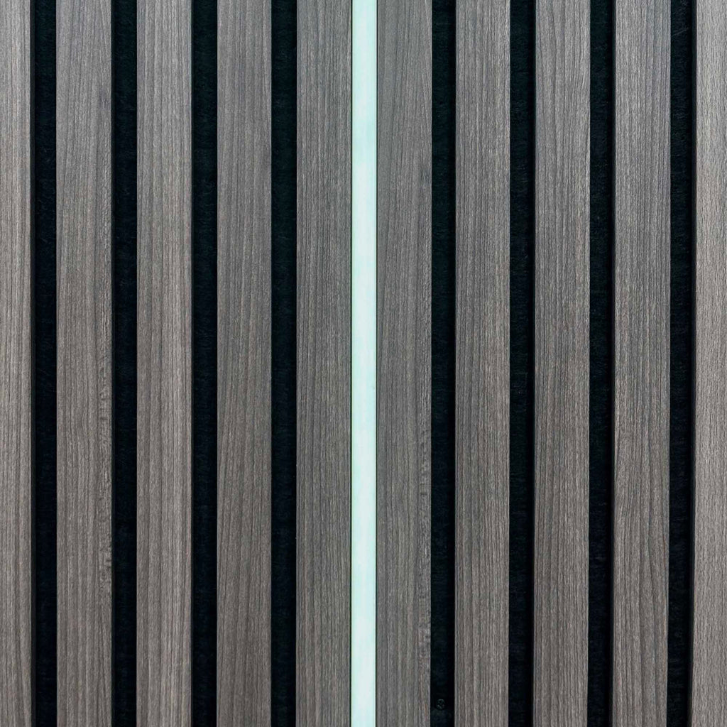 Cool White silicone tube lit in a slatwall panel