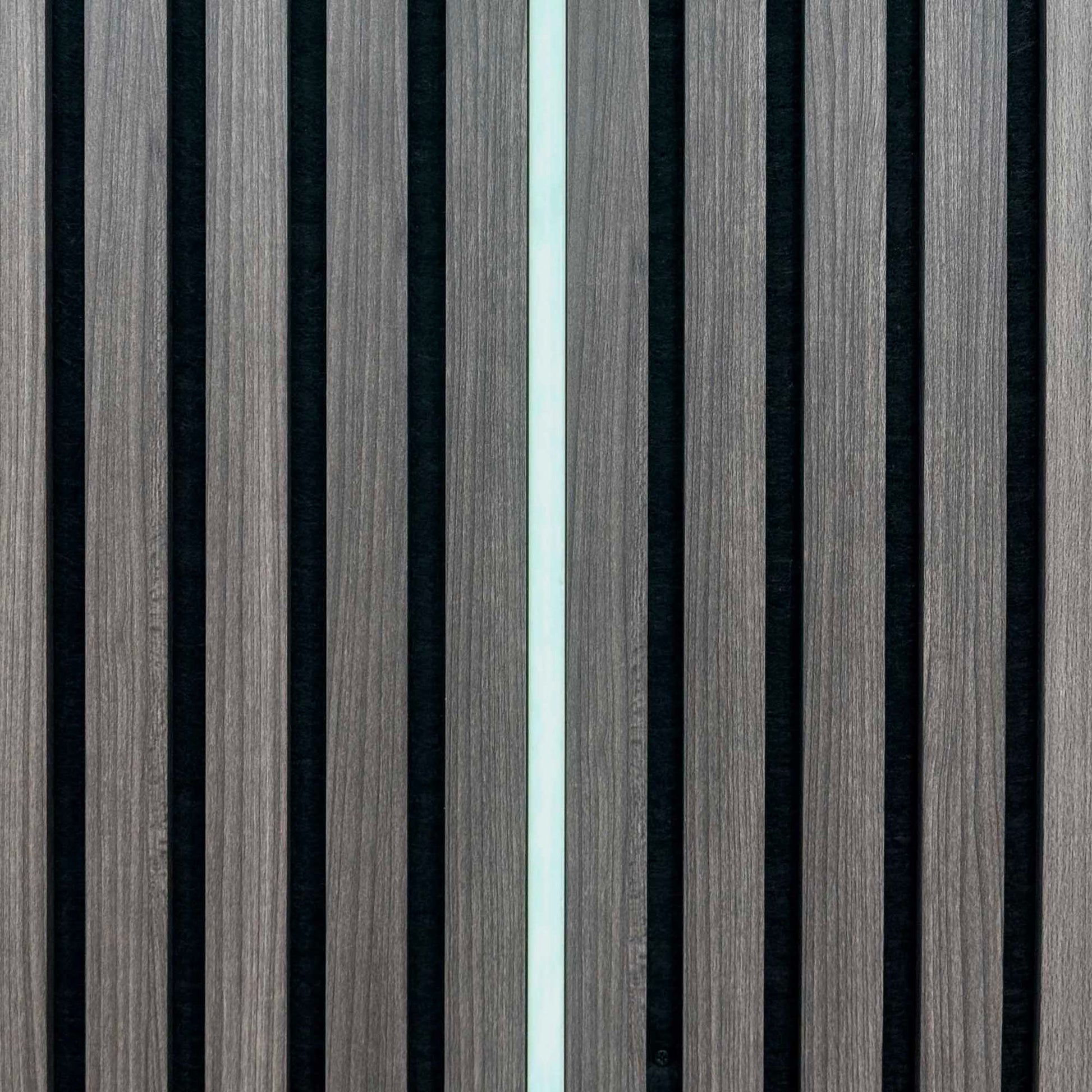 Cool White silicone tube lit in a slatwall panel