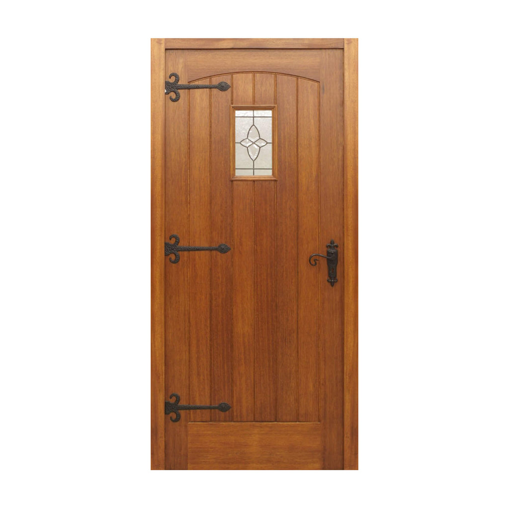 A Cottage Mahogany Pre-Glazed 44mm External Door on a white background