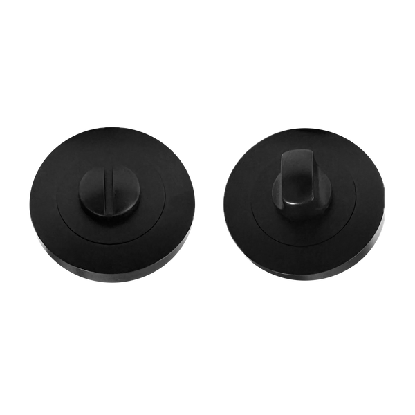 Flat Black WC Round Thumbturn Set