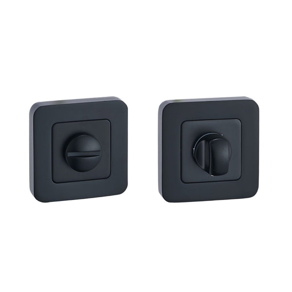 Flat Black WC Square Thumbturn Set
