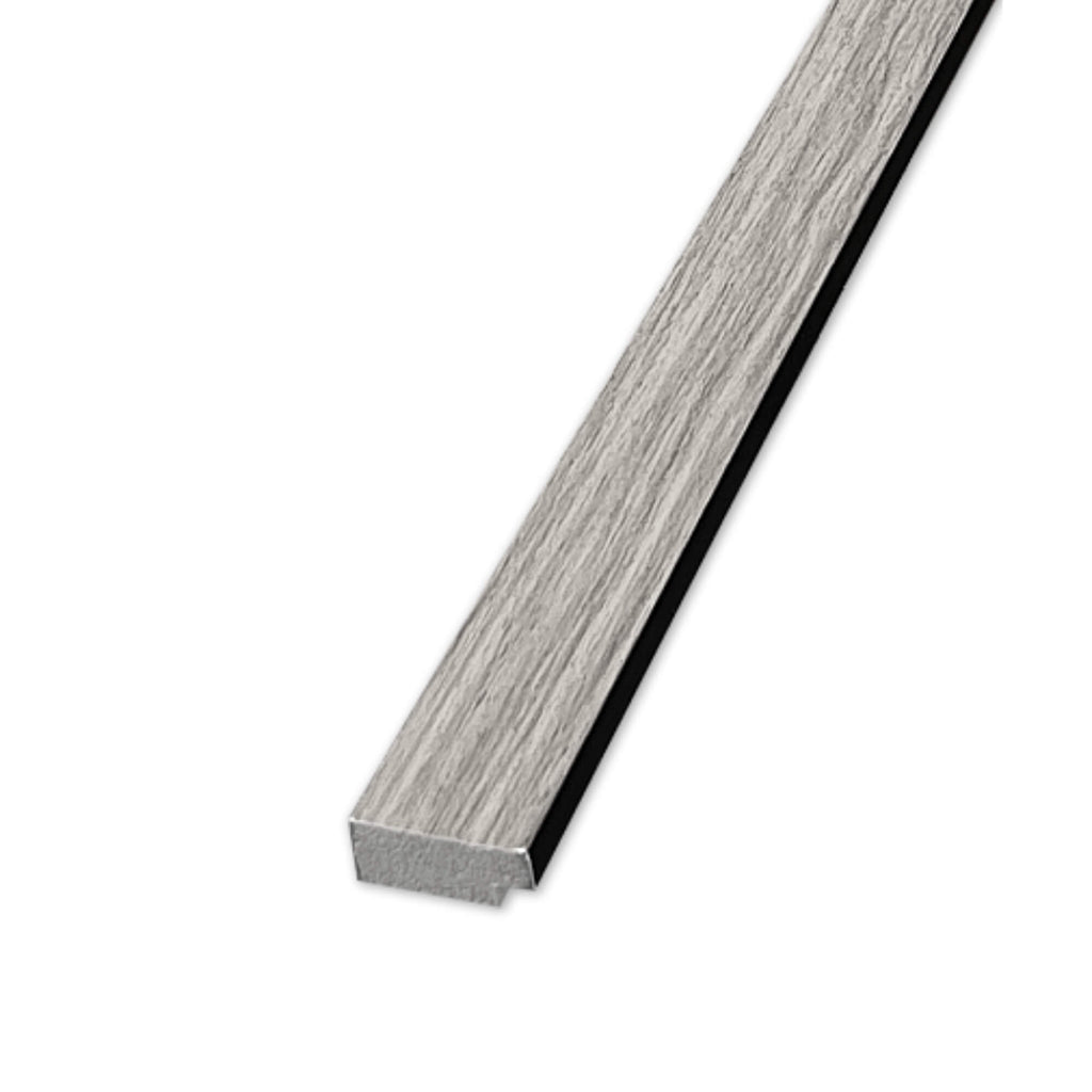 Grey Aqua Slatwall Left Trim on a white background