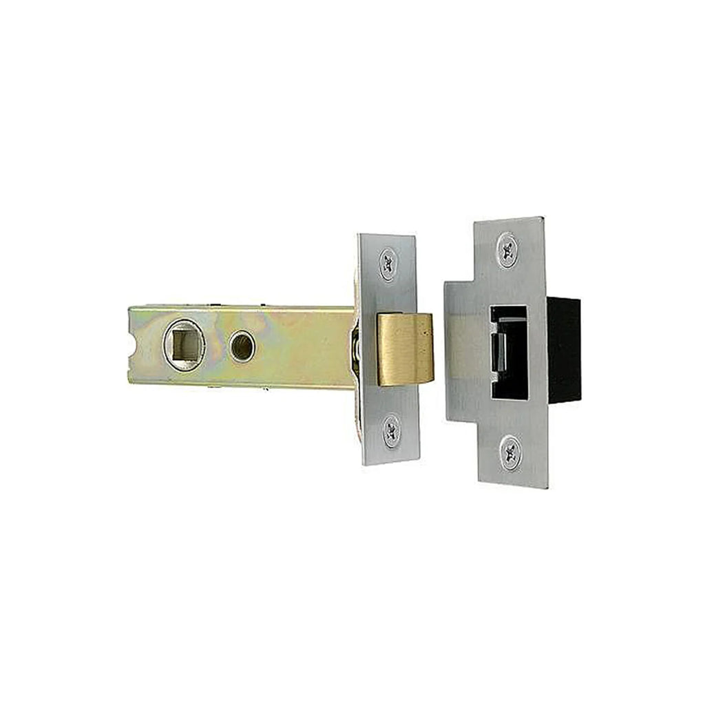 A Heavy Duty Double Sprung Door Latch mechanism on a white background