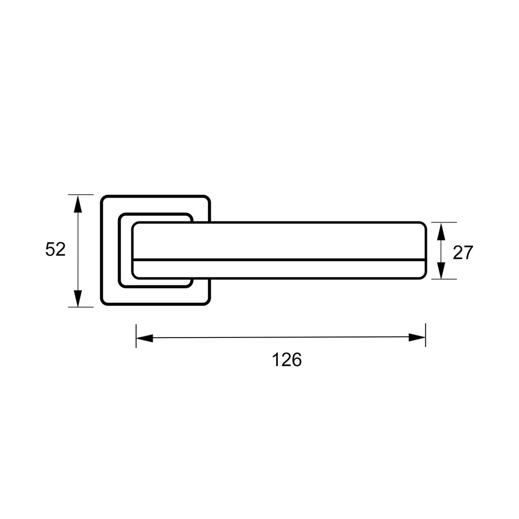 Technical drawing of a Hermes Square Rose Handle.