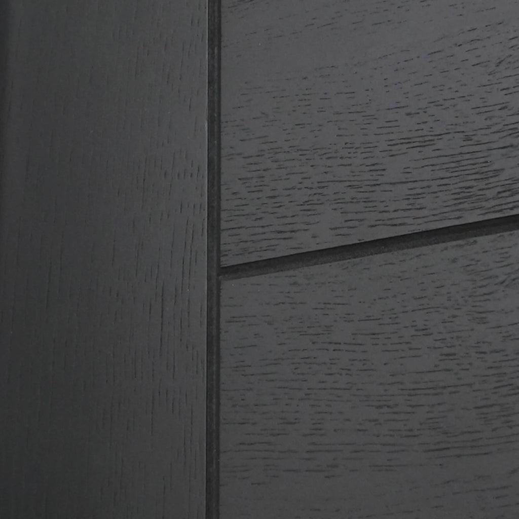 Close-up of the grooves on an Iseo Black Primer Plus 35mm Internal Door 