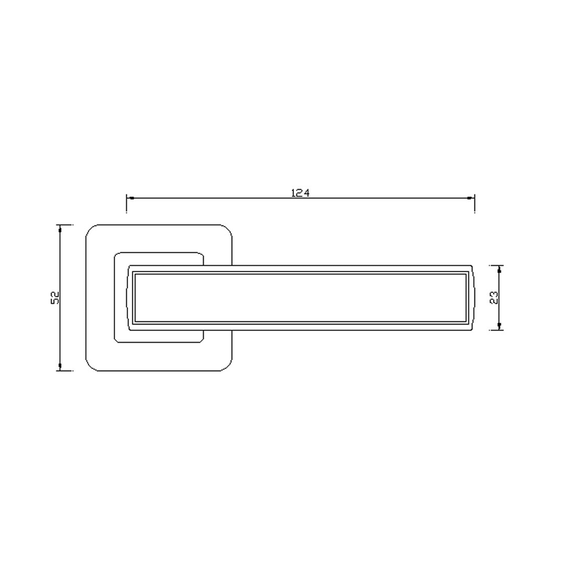 Technical Drawing of an Artemis Square Rose Handle