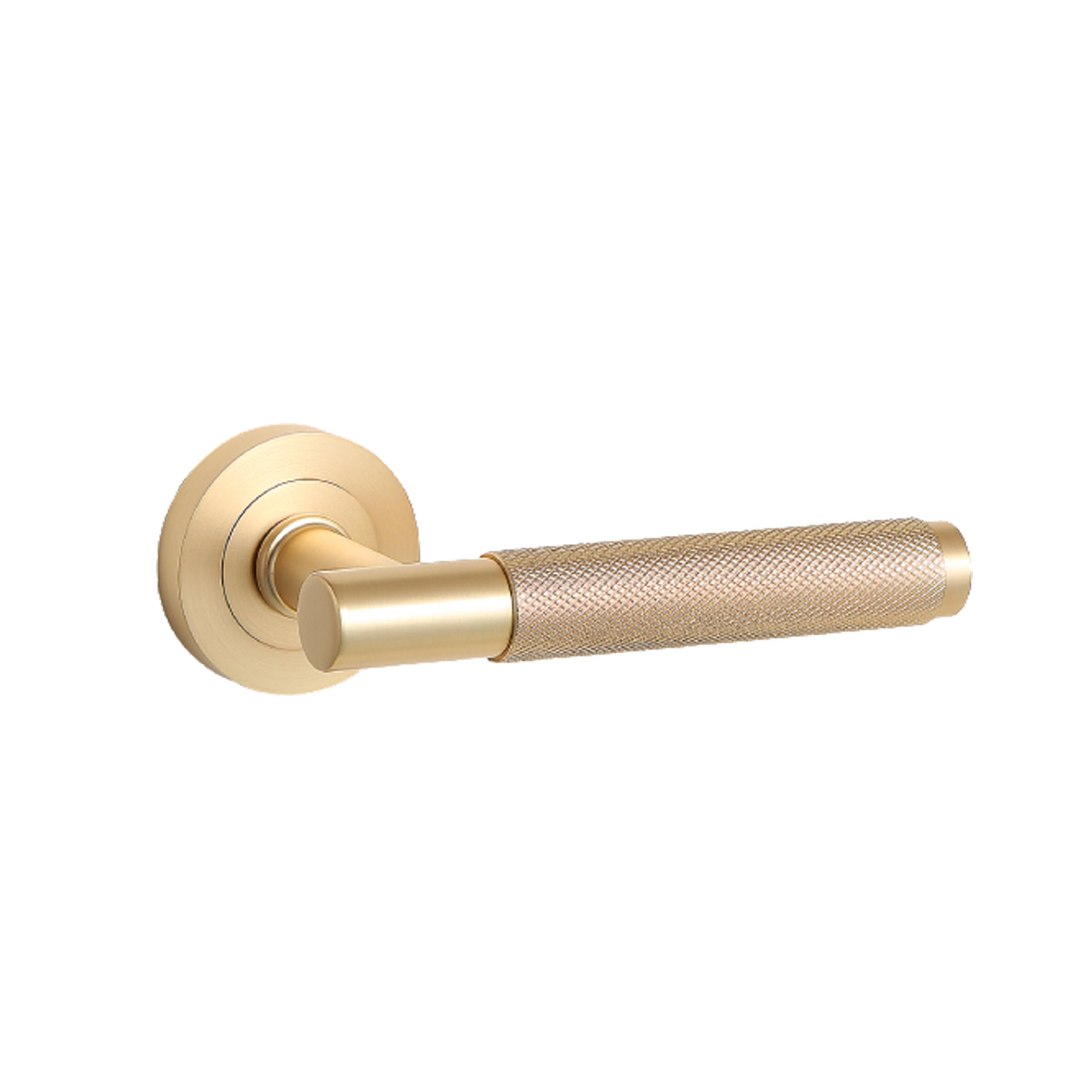 Knurled Satin Brass Handle | Round Rose Handles | Door Handles – The ...