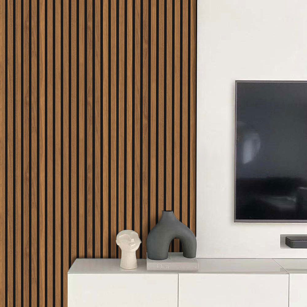 Light Walnut Acoustic Slatwall Panel