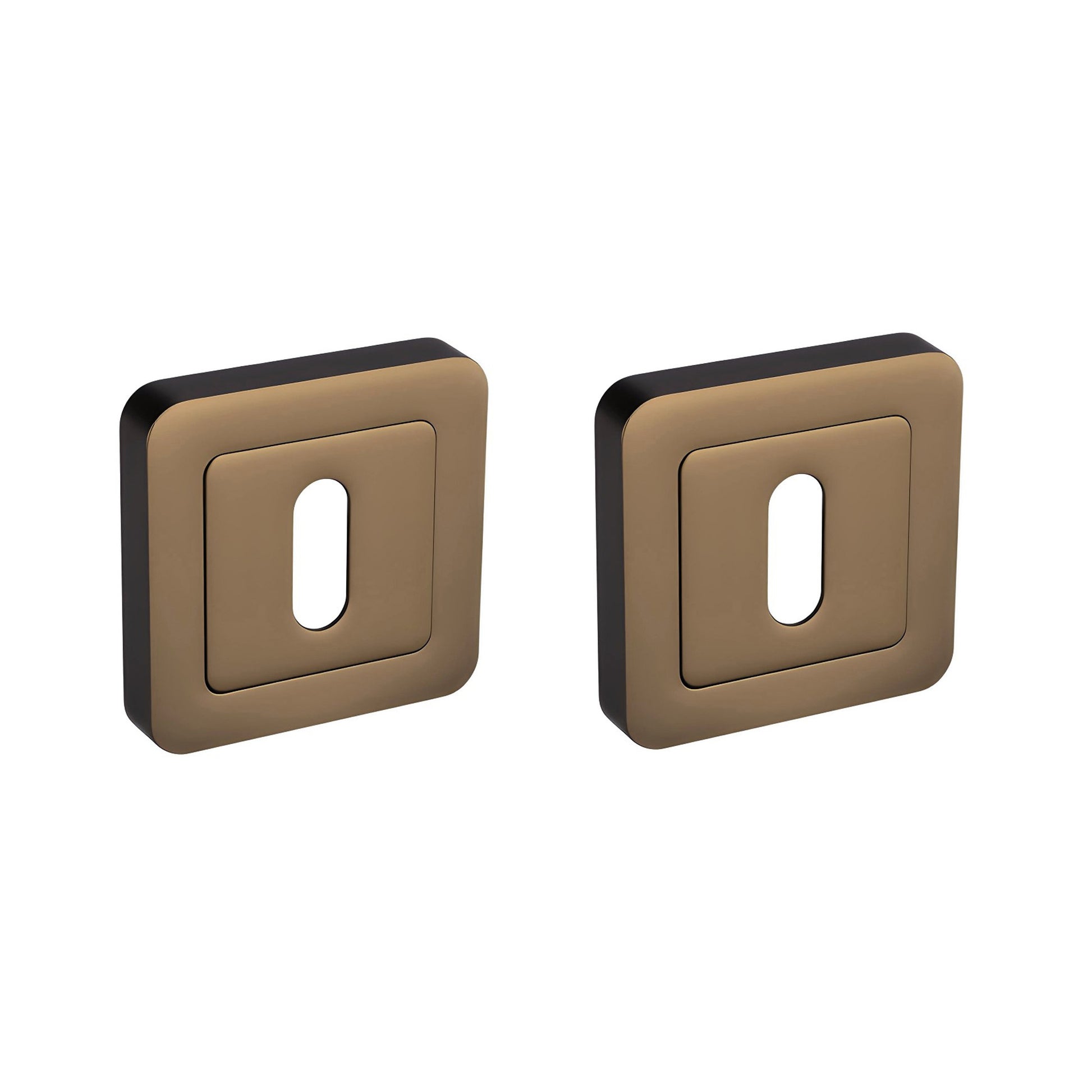 Matt Coffee Square Escutcheon Set on a white background