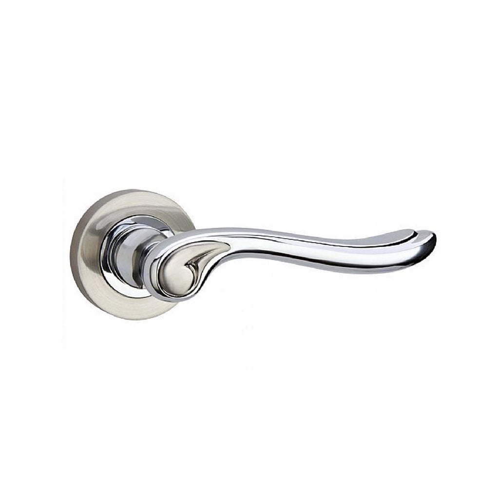 A Monet Nickel Brushed & Polished Chrome Handle on a white background
