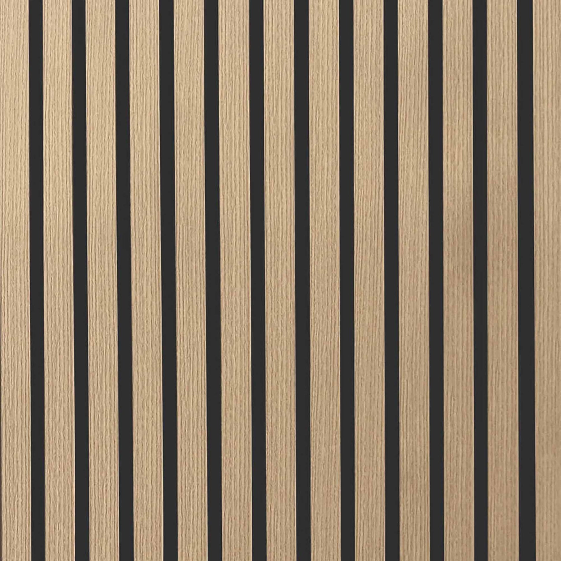 Close-up of a Oak Slatwall Acoustic board panel