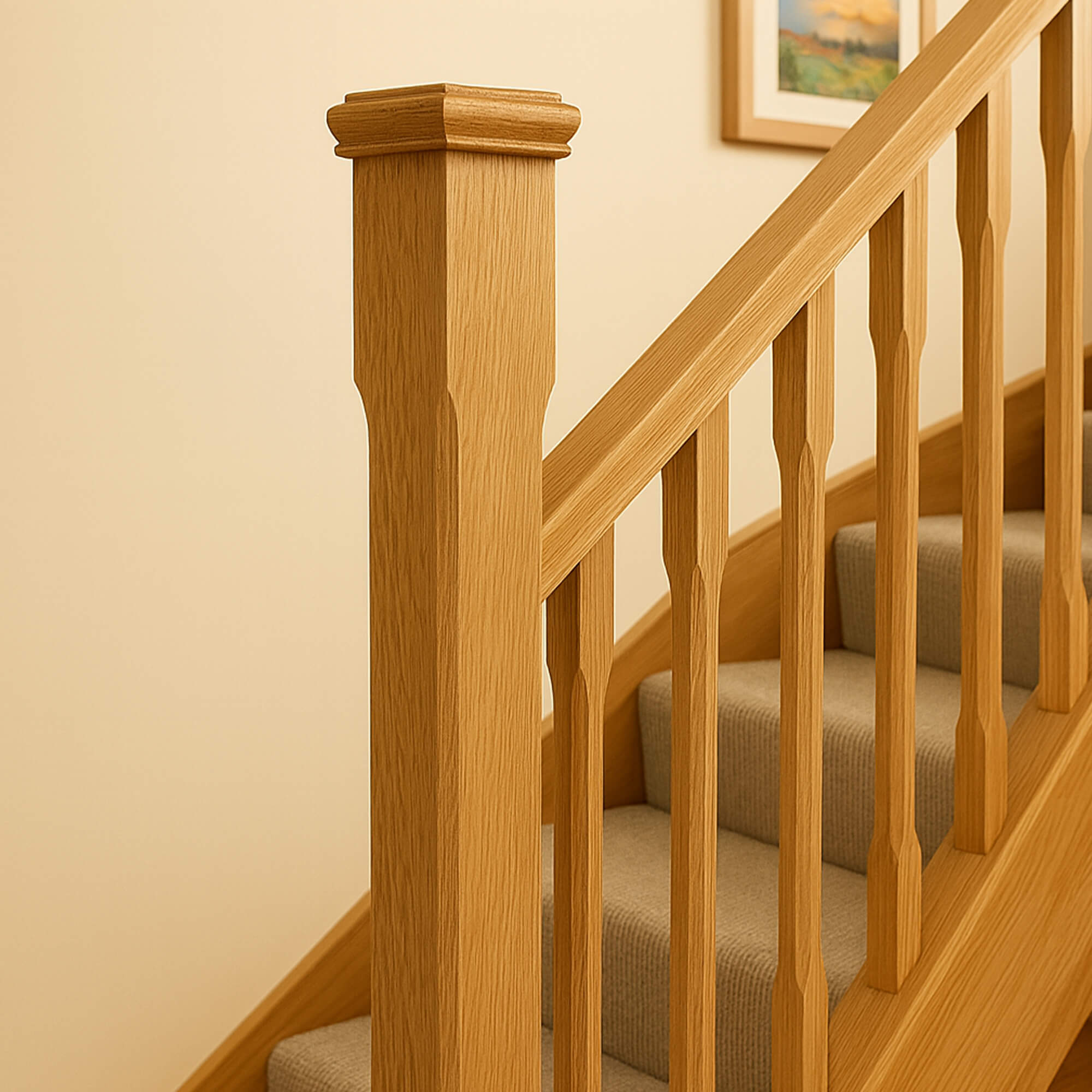 Oak Chamfered Newel Post | Internal Staircasing | Stair Posts – The ...