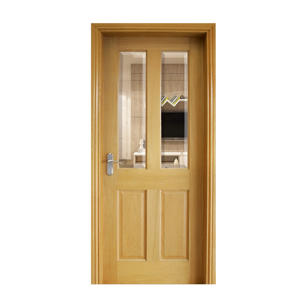 An Oxford White Oak Pre-Glazed 40mm Internal Door on a white background