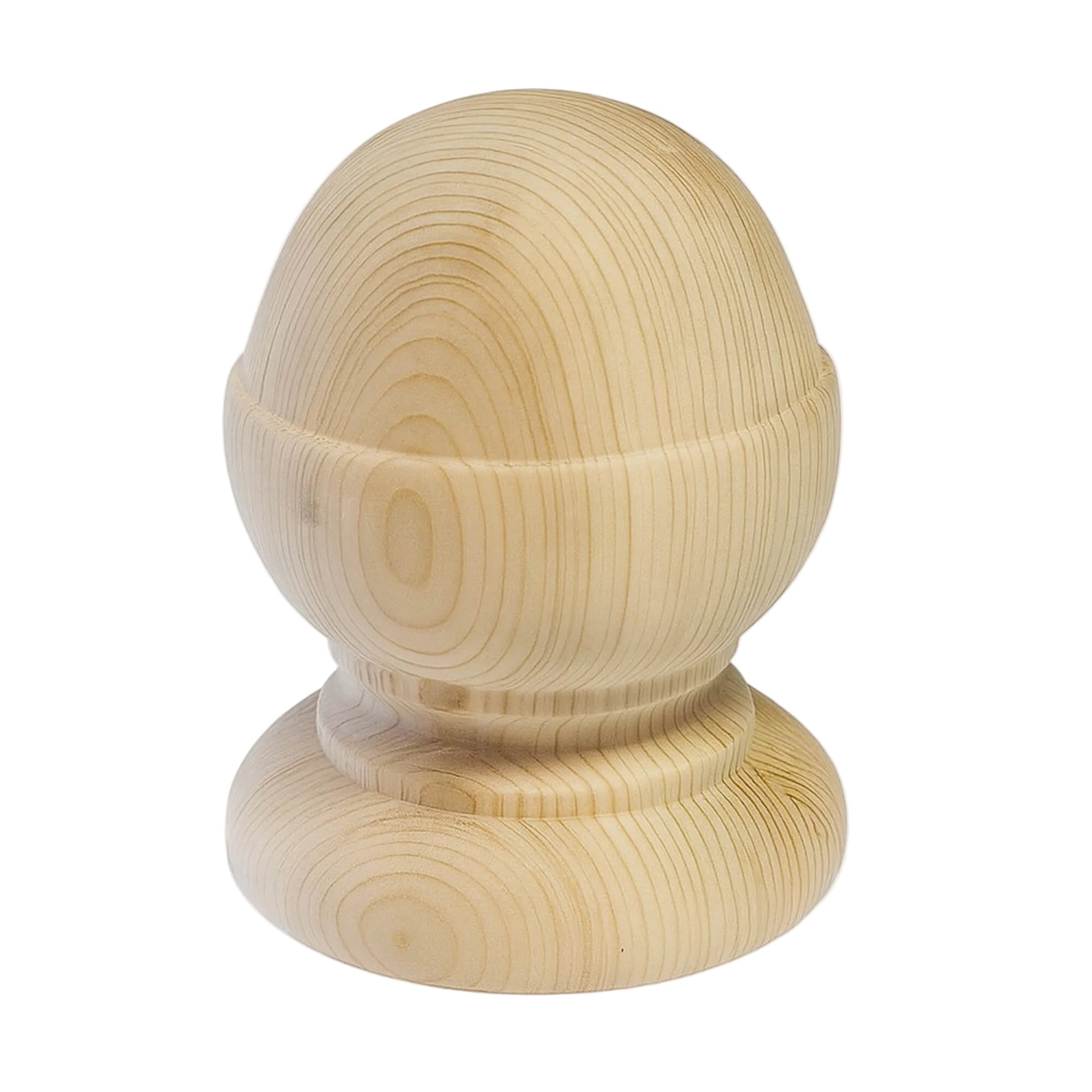 Redwood Pine Acorn Newel Cap on a white background