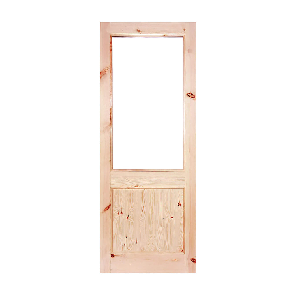 Front view of the Redwood Pine 2XG Unglazed 44mm External Door on a white background