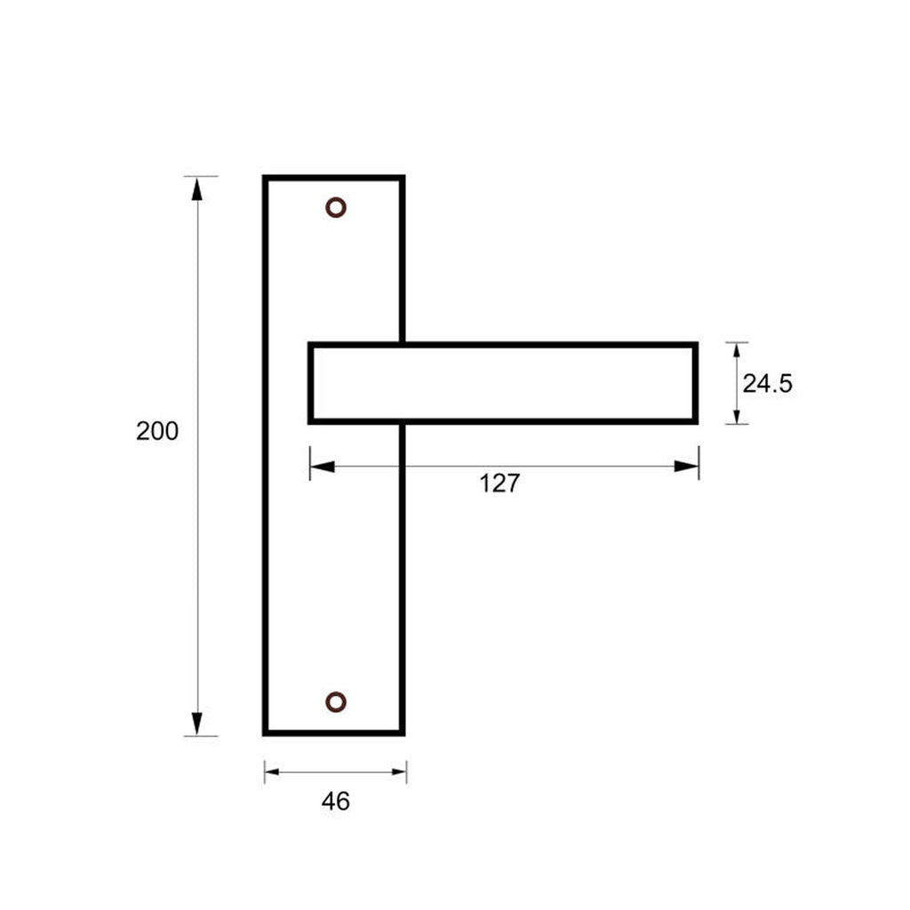 Technical Drawing of a Saturn Flat Black Backplate Handle