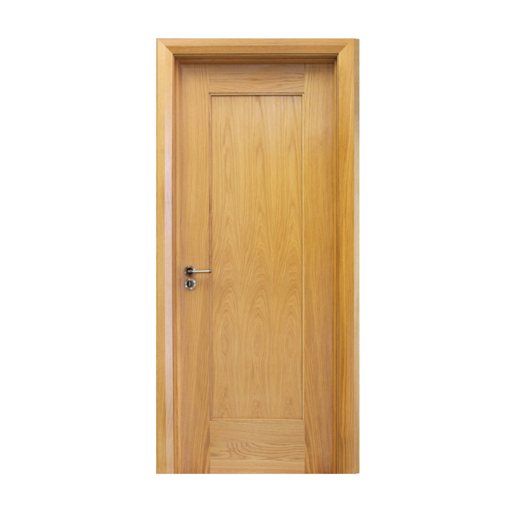 A Shaker White Oak 1 Panel 40mm Internal Door on a white background