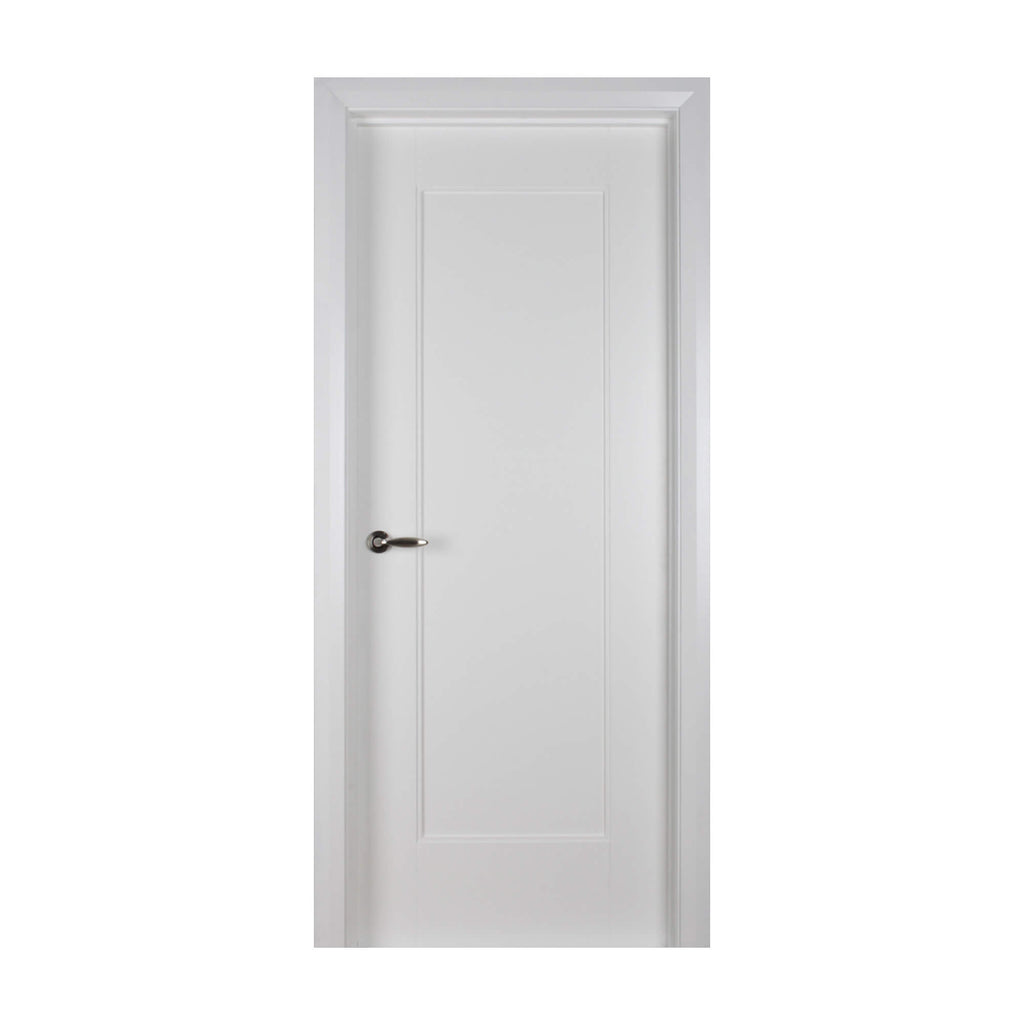 A Shaker White Primed 1 Panel 40mm Internal Door on a white background