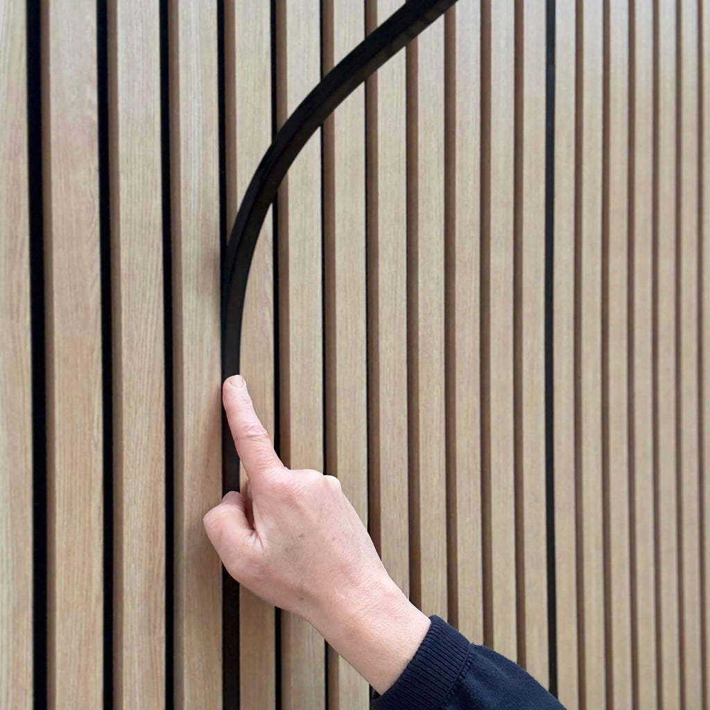 Installing the Warm White Led Light on a wooden slatwall panel