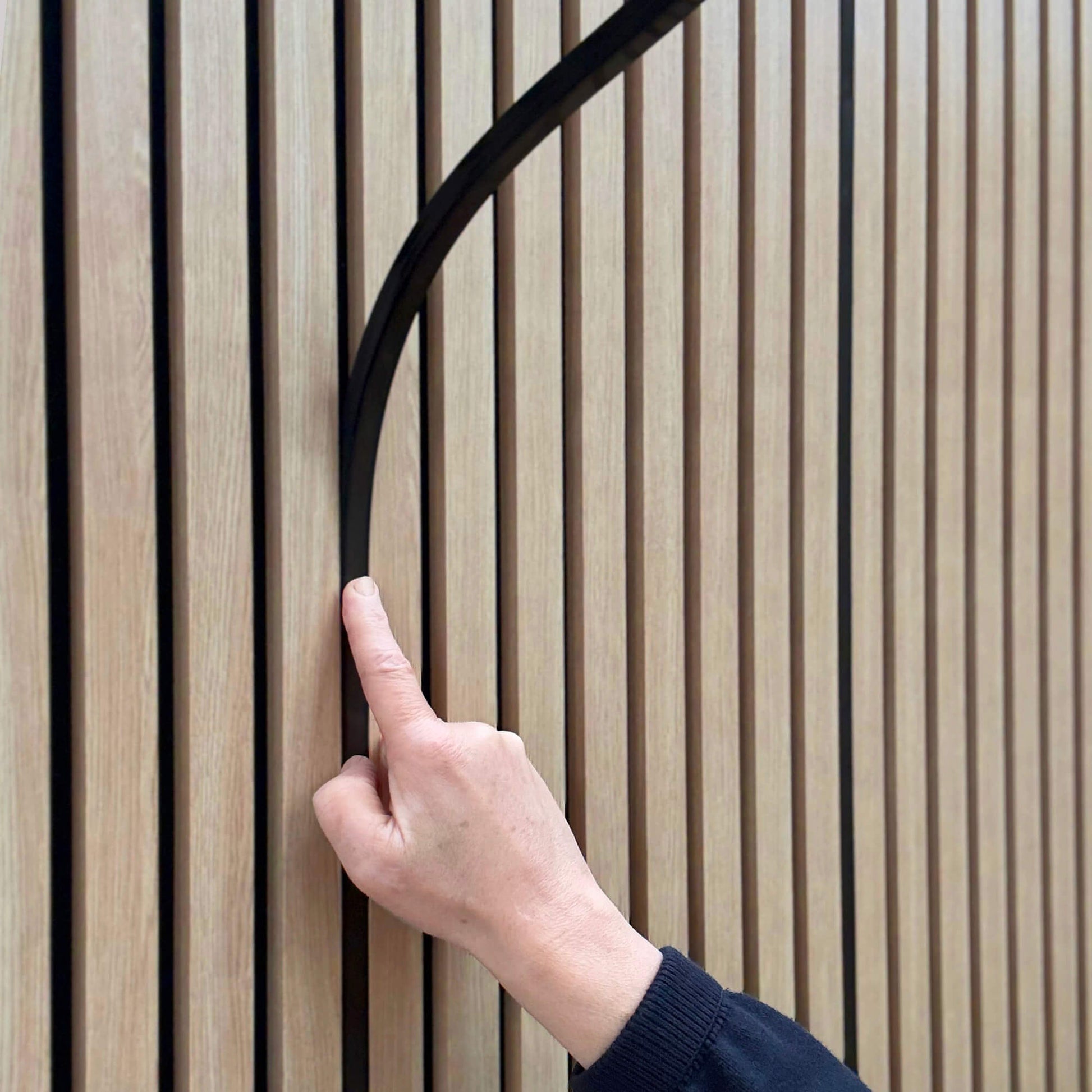 Installing the Warm White Led Light on a wooden slatwall panel