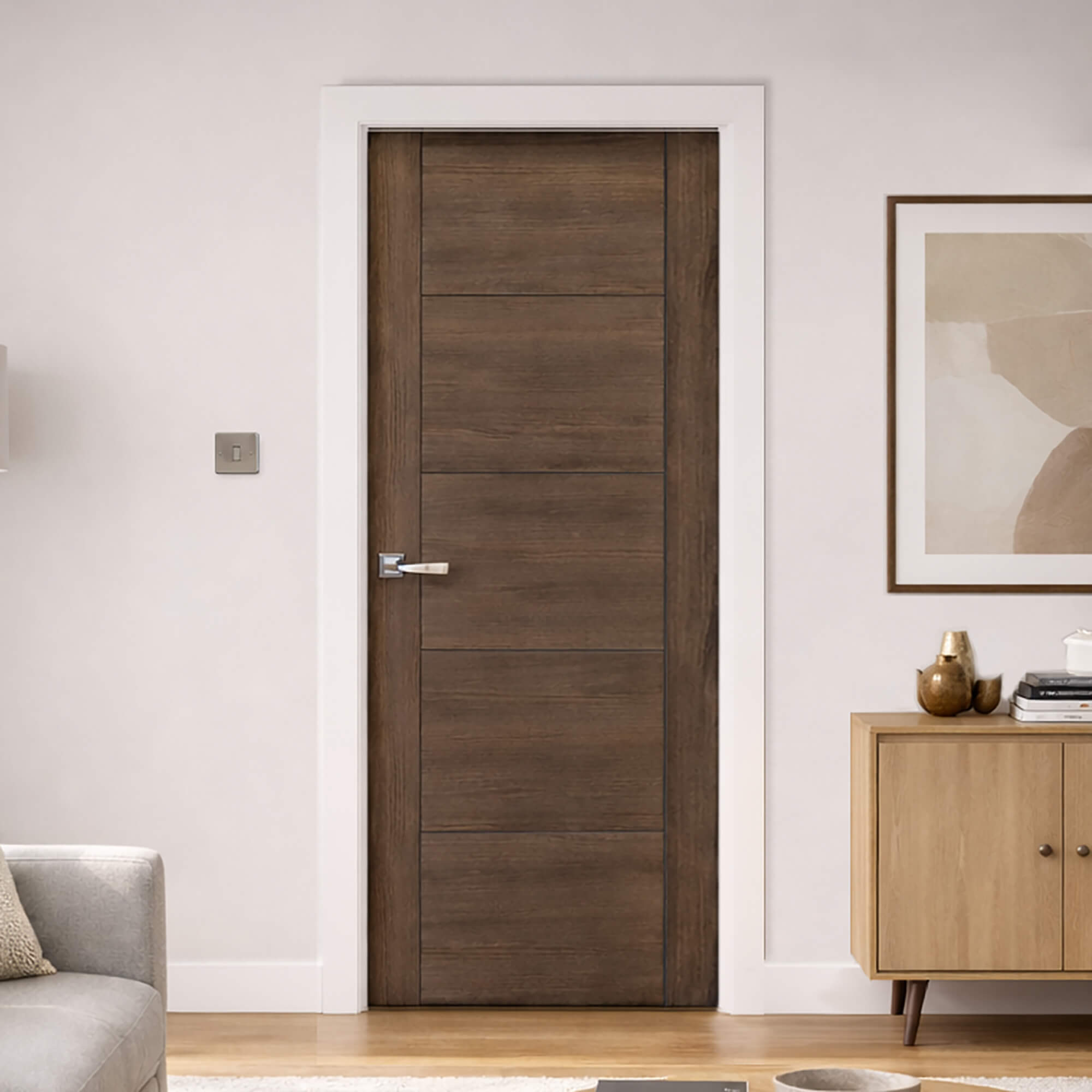 Vancouver Walnut Laminate FD30 44mm Fire Door | Internal Fire