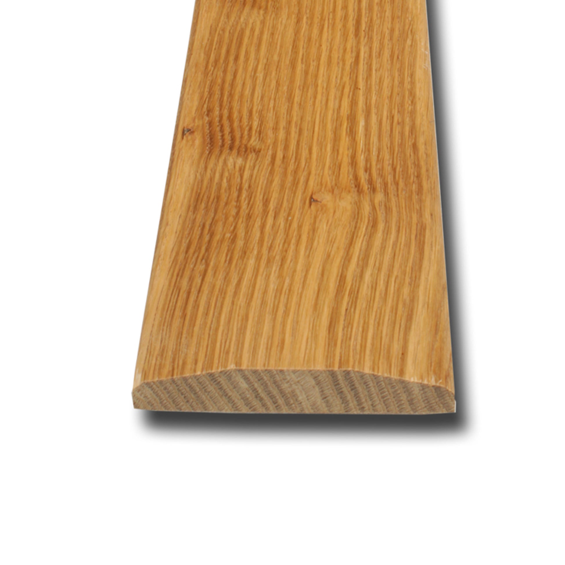 Solid White Oak Door Saddle on a white background